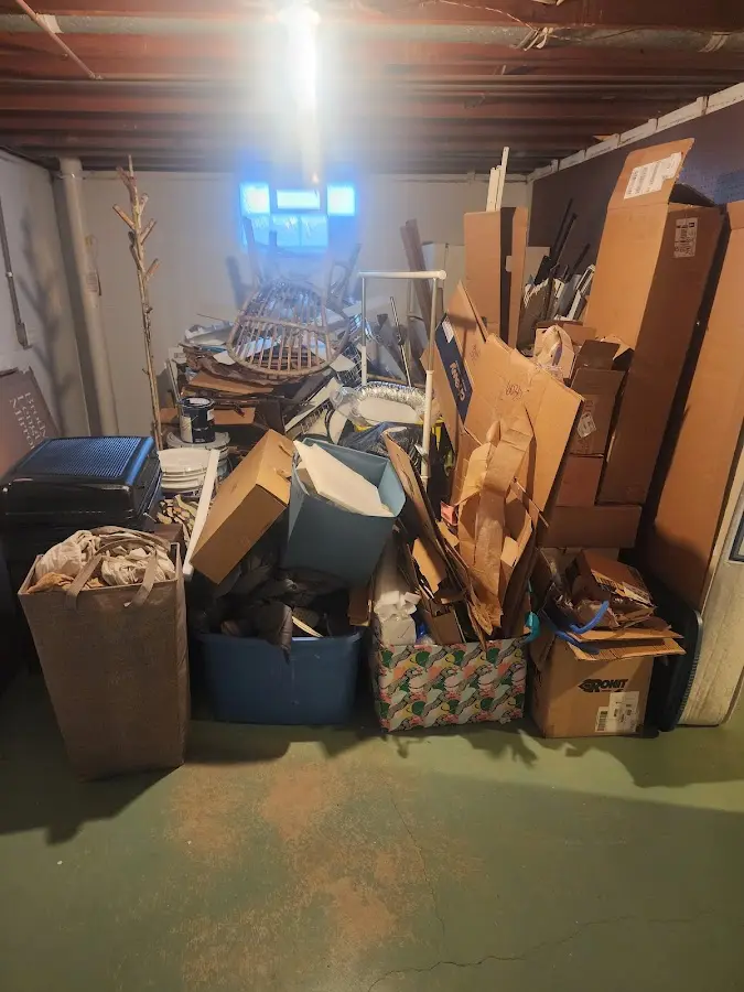 Roll-off dumpster container at job site for 4 Yard Dumpster Rental in Lakeville